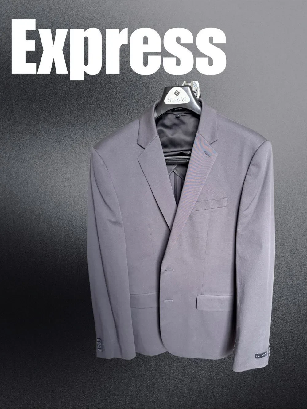 Express Men's Light Gray Single-Breasted Blazer